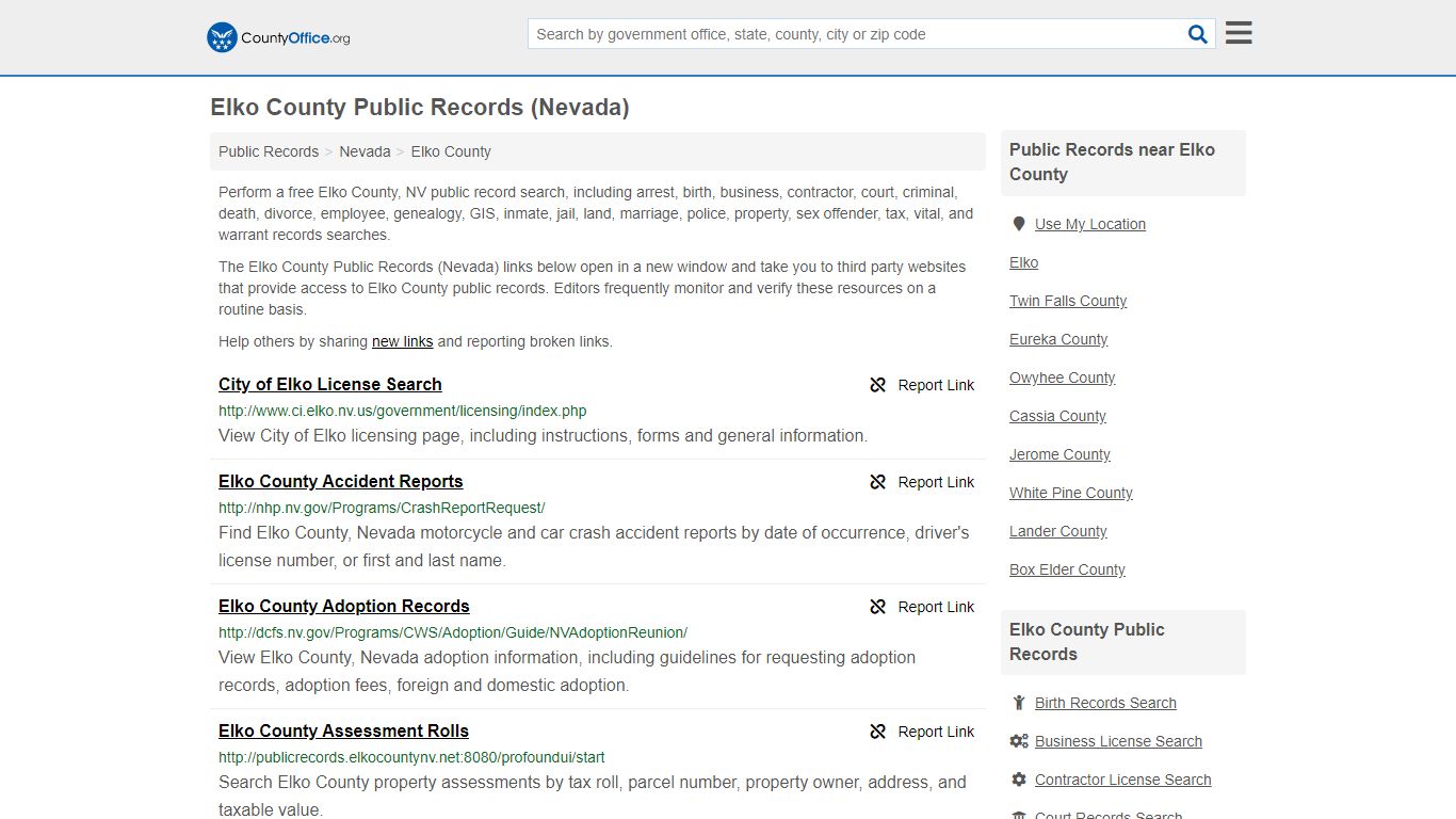 Public Records - Elko County, NV (Business, Criminal, GIS ...